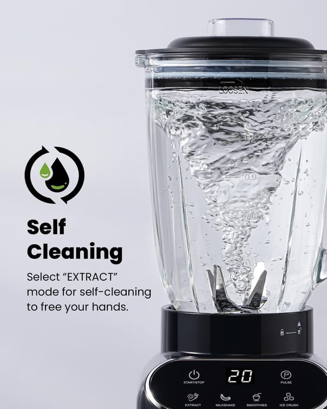 Thumbnail 6 de SHARDOR kitchen smoothie blender (Max 1400W) with 1.5L glass jar and 700ml to-go cup, 5 intelligent programs