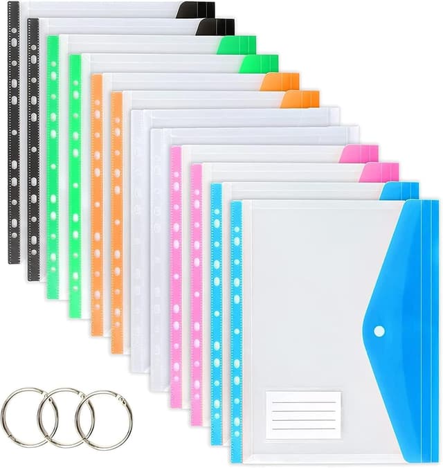 Thumbnail 6 de TOOELMON Punched Pockets A4 Wallets 12 Pack