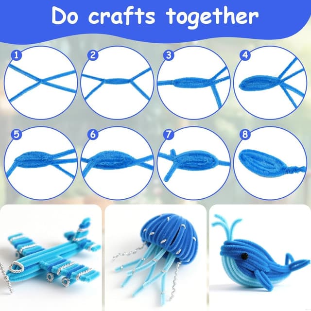 Detalle de Ainiv lot de 300 cure-pipes multicolores en chenille pour DIY et loisirs créatifs