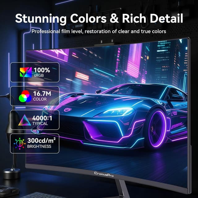 Detalle de 24 Inch CronusPro curved 200Hz gaming monitor