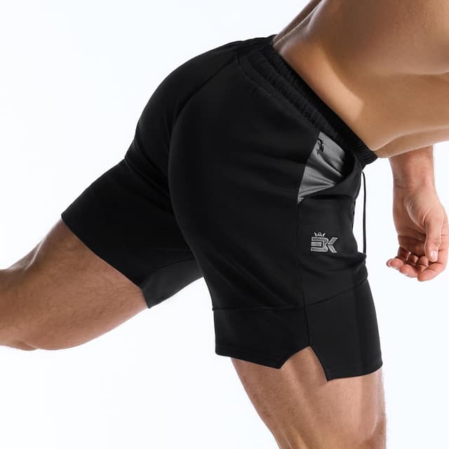 Detalle 2 de BROKIG Mens Zero Armor Gym Shorts with Zip Pockets
