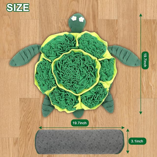 Detalle de IOKHEIRA Dog Snuffle Mat (Turtle Design) – Large Interactive Feeding & Smell Training Mat