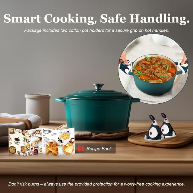 Detalle de Overmont Enameled Dutch Oven 7QT