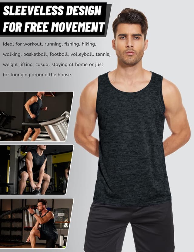 Detalle 2 de MAGCOMSEN Herren Tank Tops leichtes Quick-Dry Sport-Achselshirt aus Polyester