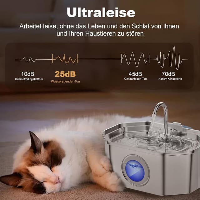 Detalle 1 de Apauk Katzenbrunnen Edelstahl 3,2 l