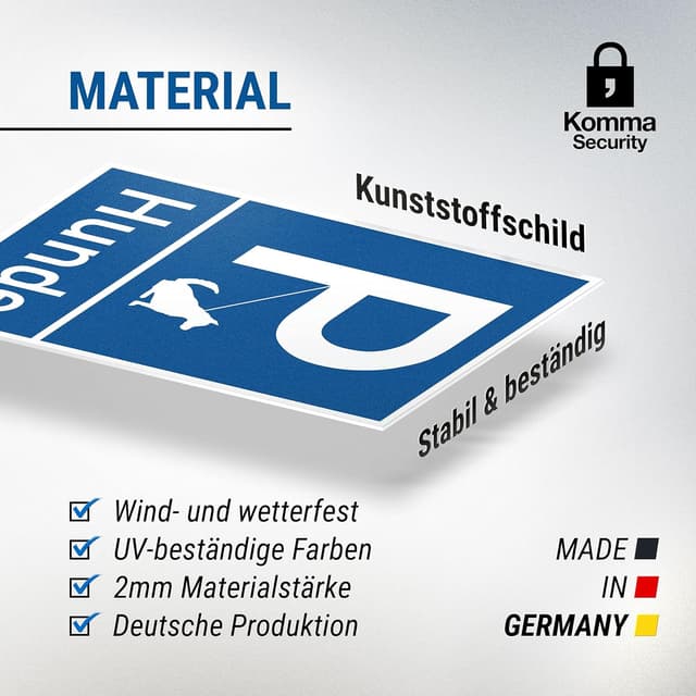 Thumbnail 2 de Komma Security Hundeschild 30×20 cm