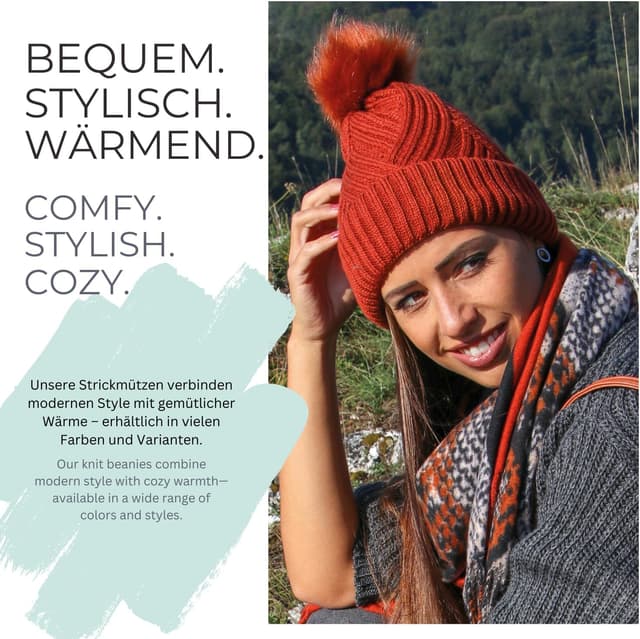 Thumbnail 5 de styleBREAKER Bonnet en maille Pompon 10 cm