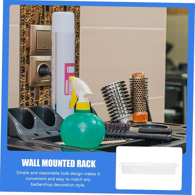 Detalle de FOMIYES Wall-Mounted Scissor Holder (Multi-Slot Acrylic Salon Organiser) for Hairdresser Tools