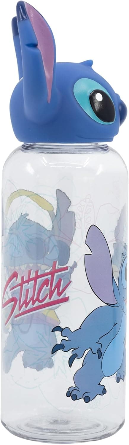 Detalle de Bouteille d’eau enfant 560 ml Disney Stitch en plastique avec bouchon dévissable