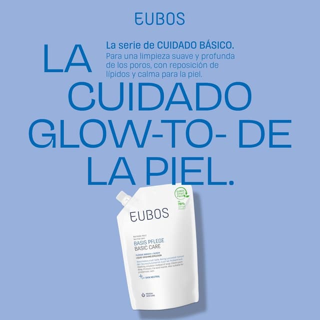 Detalle de Eubos Flüssig blau Nachfüllbeutel sans parfum – recharge dermocosmétique pour peaux sensibles, 400 ml