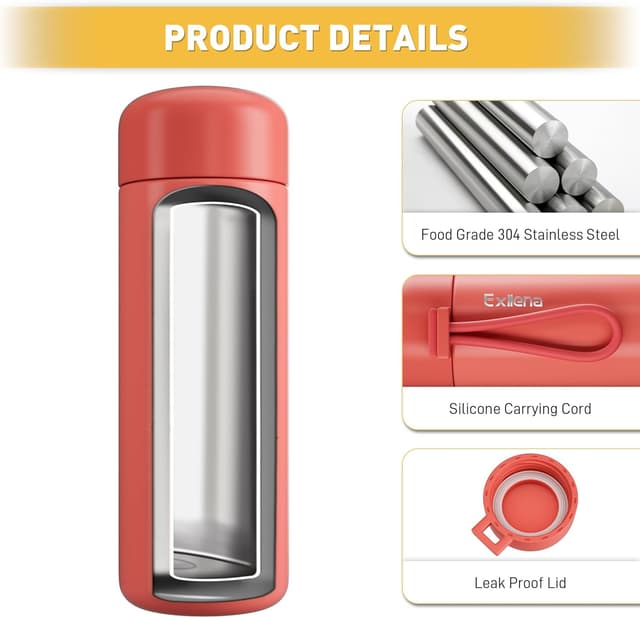 Thumbnail 2 de Exllena Small Flask 200ml coral red