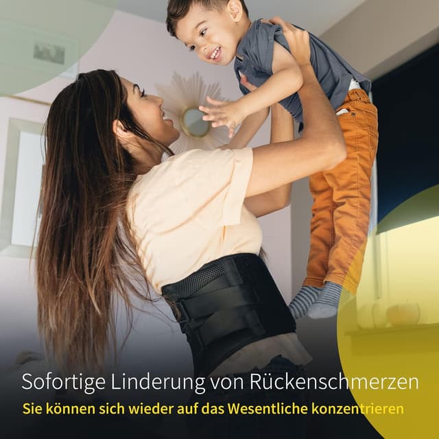 Detalle de BraceUP Rückenstütze mit Lumbalkissen – Rückenstüzgürtel zur Entlastung der Lenden (XXL 110–135 cm)