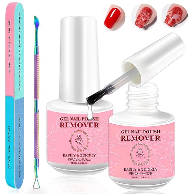 Detalle de 2X15 ml Gel Nail Polish Remover Dunkelrosa