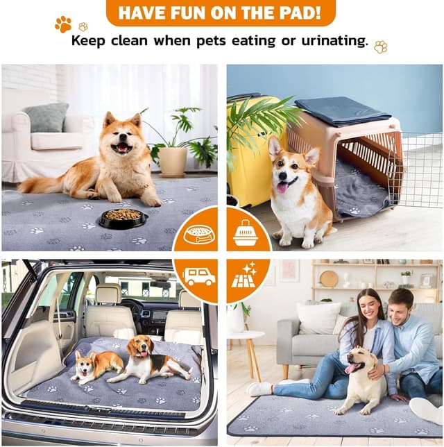 Detalle de Reusable Puppy Training Pads 2 Pack (79 x 92 cm) – Washable, Waterproof & Non-Slip Puppy Whelping Pads