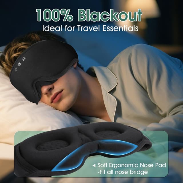 Detalle 2 de LC-dolida 3D Schlafmaske mit Bluetooth-Kopfhörern