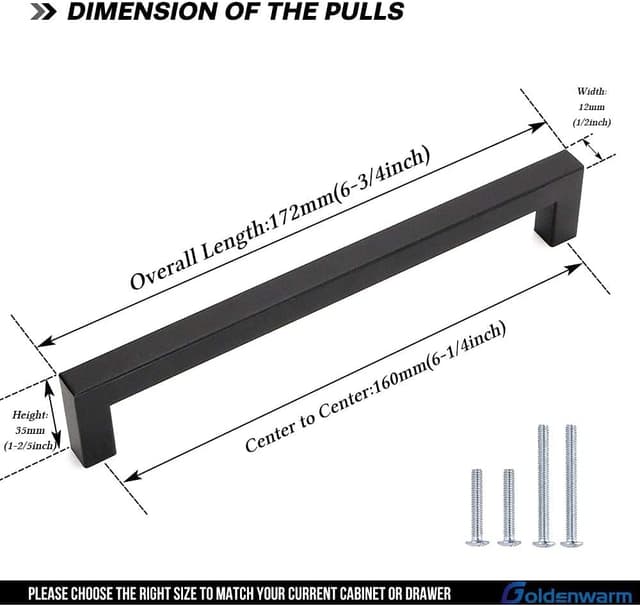 Detalle de goldenwarm 10er-Set Möbelgriff aus Edelstahl – Stangengriff/Küchengriff mit 160 mm Lochabstand