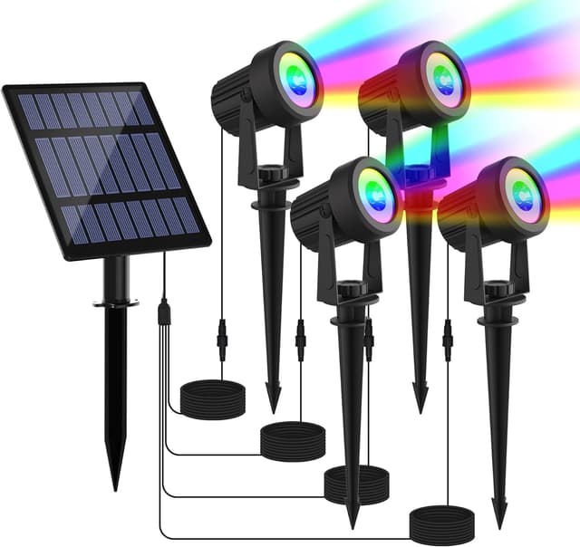 Thumbnail 6 de NATPOW Solarstrahler für Außen Garten (RGB, 4 in 1) mit abnehmbarem 5-W-Solarpanel