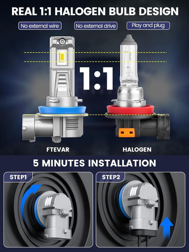 Thumbnail 4 de FTEVAR 9005 H11 LED Fog Bulbs 60000LM