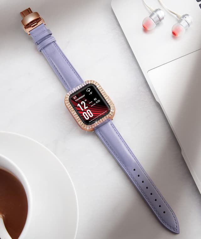 Detalle de Leather strap for Apple Watch 46mm