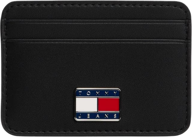 Detalle de Tommy Jeans Tjw Cool CC Holder AW0AW18030 portatessere da donna, colore nero