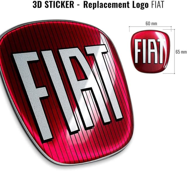 Detalle de Adesivo Fiat 3D ricambio logo anteriore e posteriore per Fiat Punto Evo (2 pezzi) 71 x 65 mm