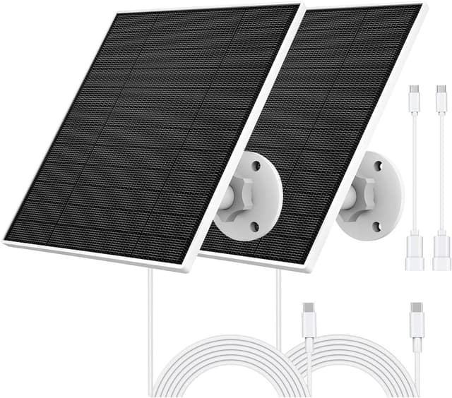 Detalle de 5W Solar Panel for eufy Camera (2-Pack) with USB-C Port, IP65 Waterproof Charging & 360° Mount