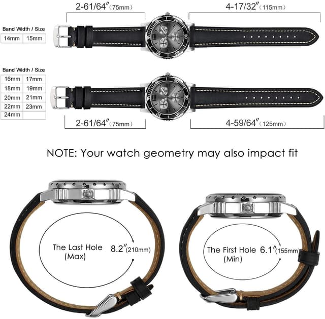 Detalle 2 de BISONSTRAP Uhrenarmband aus Vintage-Leder als Ersatzband (14–24 mm Bandbreite)