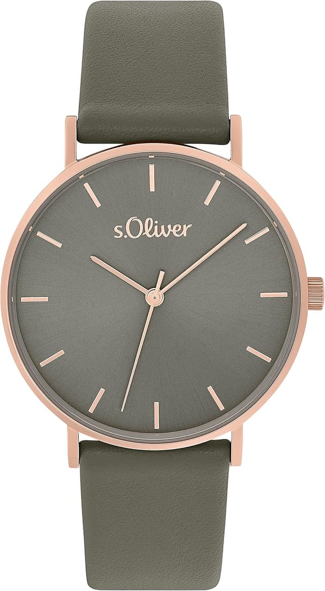Detalle de s.Oliver Damen Armbanduhr Quarzuhr Analog Leder 18,5 cm