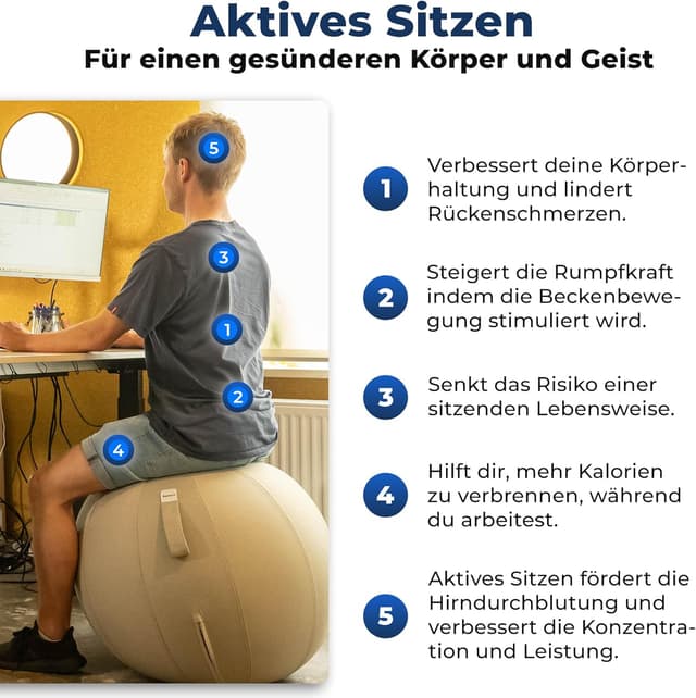 Thumbnail 5 de Backerz Sitzball Büro Ergonomisch 75 cm