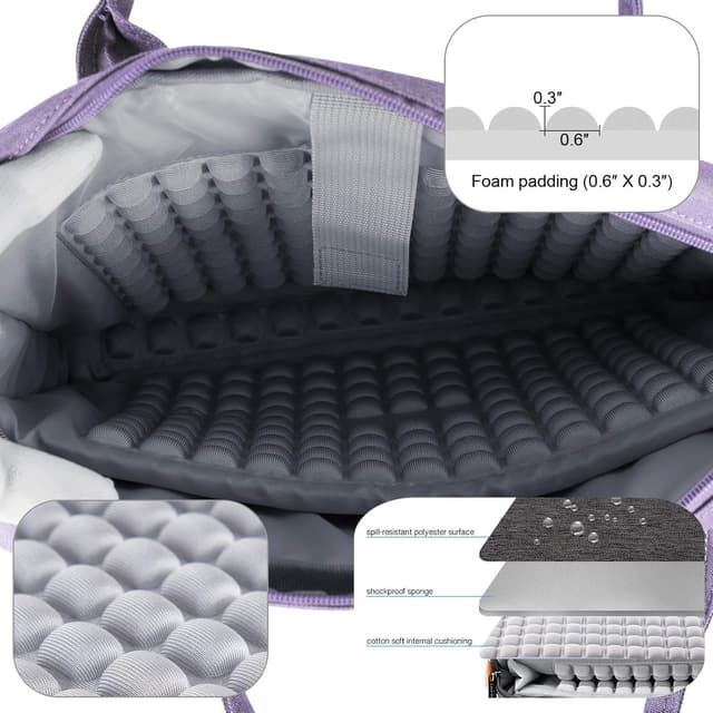 Detalle de DOB SECHS Laptoptasche bis 17–17,3 Zoll (violett) – Laptop-Sleeve mit gepolstertem Innenfach
