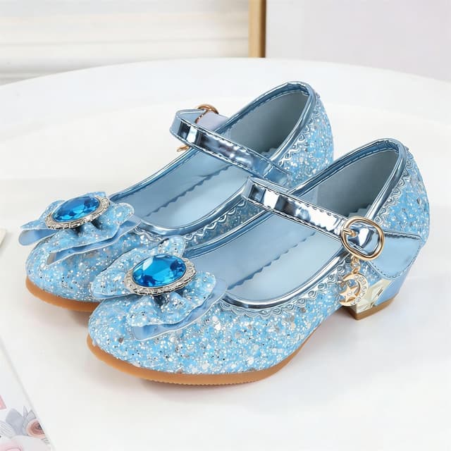 Detalle de FStory&Winyee Mädchen-Prinzessin-Sandalen mit Absatz für Party & Kostüm (z. B. Elsa-Look), Blau