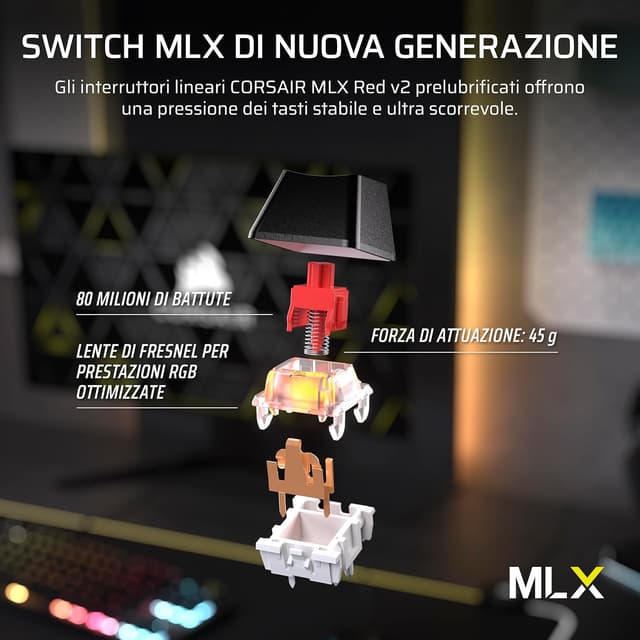 Thumbnail 4 de CORSAIR K70 CORE TKL RGB Tastiera da Gioco Meccanica