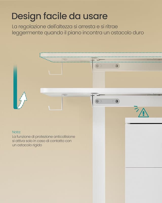 Detalle de SONGMICS Scrivania elettrica regolabile 72-120