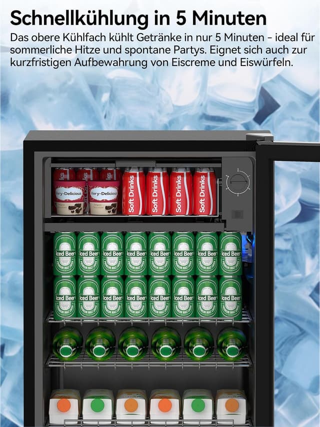 Thumbnail 3 de Devoko Getränkekühlschrank 93L mit Glastür