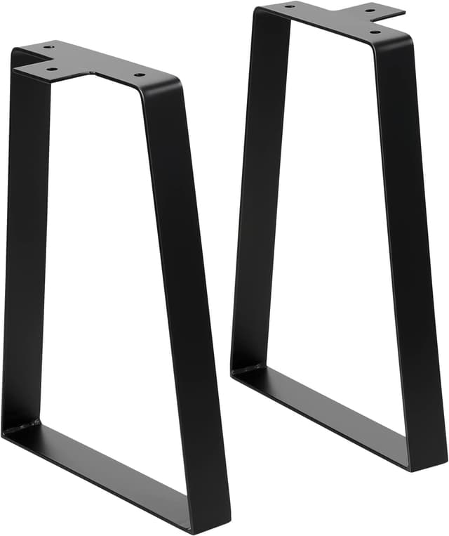 Detalle de Signstek trapezoidal metal furniture legs (2x), 14 inch/35cm, black – DIY coffee table support