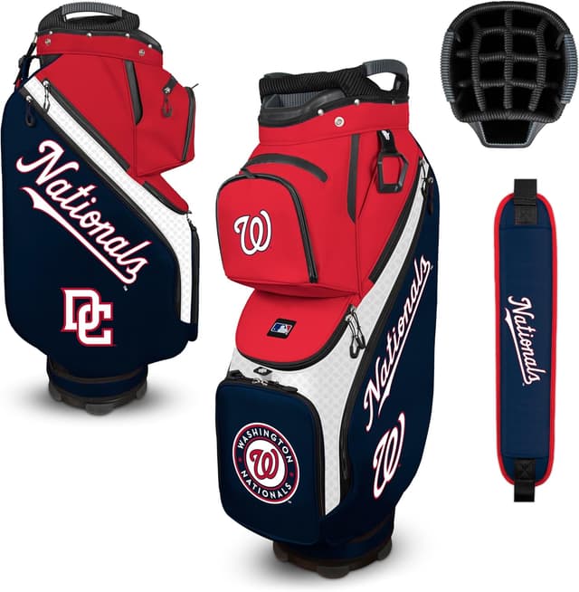 Detalle de Clubhouse Cooler Cart Bag MLB with insulated cooler pocket and magnetic quick-access