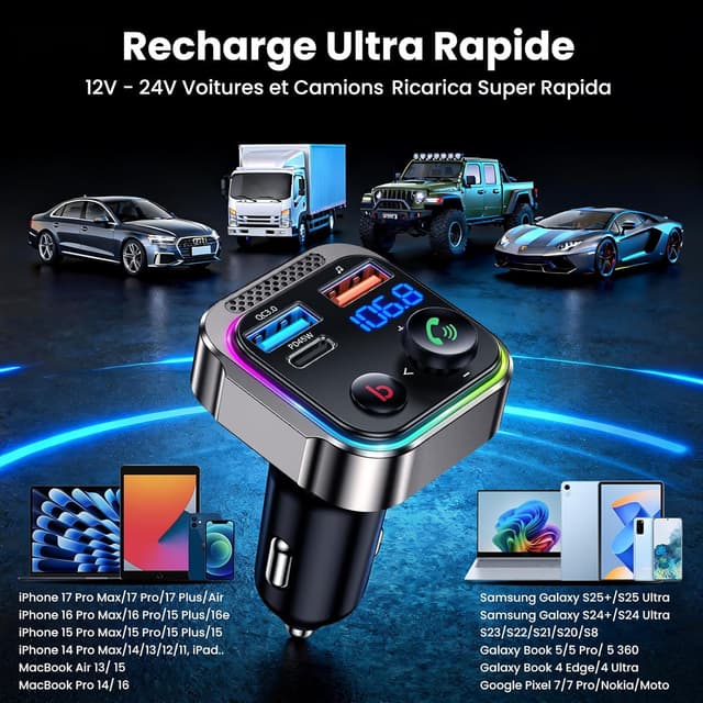 Thumbnail 6 de Gizmovine Émetteur Bluetooth Voiture 45W