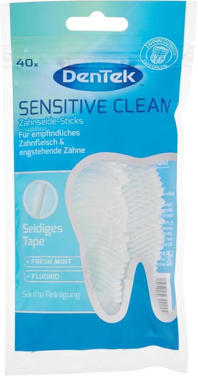 Detalle de Dentek Sensitive Clean : 40 bâtonnets de soie dentaire pour gencives sensibles