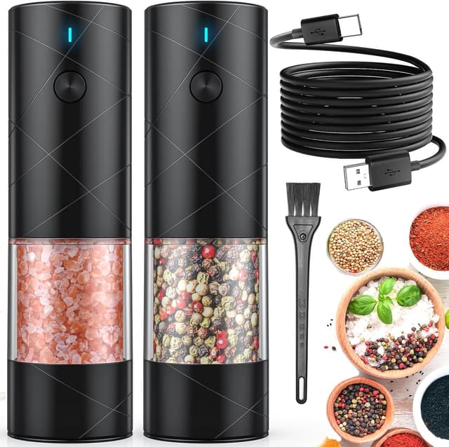 Detalle de Lidaop 2Pack Electric Salt & Pepper Grinder Set