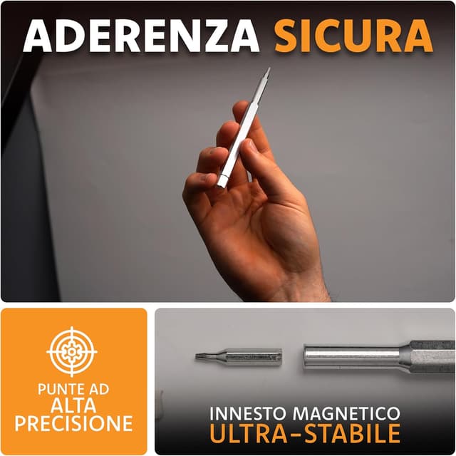 Detalle de Set Cacciaviti di Precisione 24 in 1 con punte magnetiche per riparazioni elettronica e smartphone