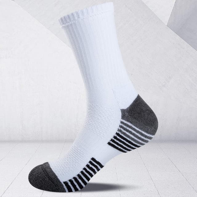 Detalle de Coskefy thick cushion thermal crew walking socks (6 pairs) with compression arch