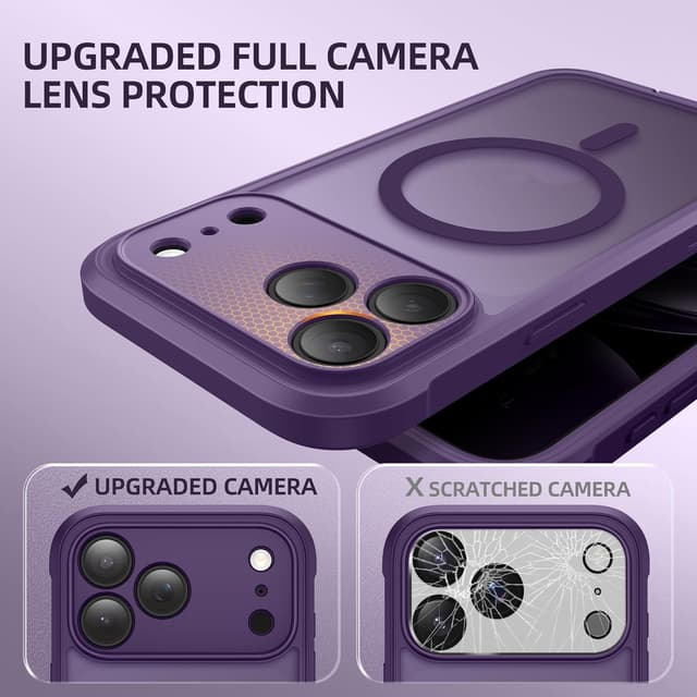 Detalle de BERFY iPhone 17 Pro Max Case with MagSafe, Built-in Privacy Screen Protector (6.9")