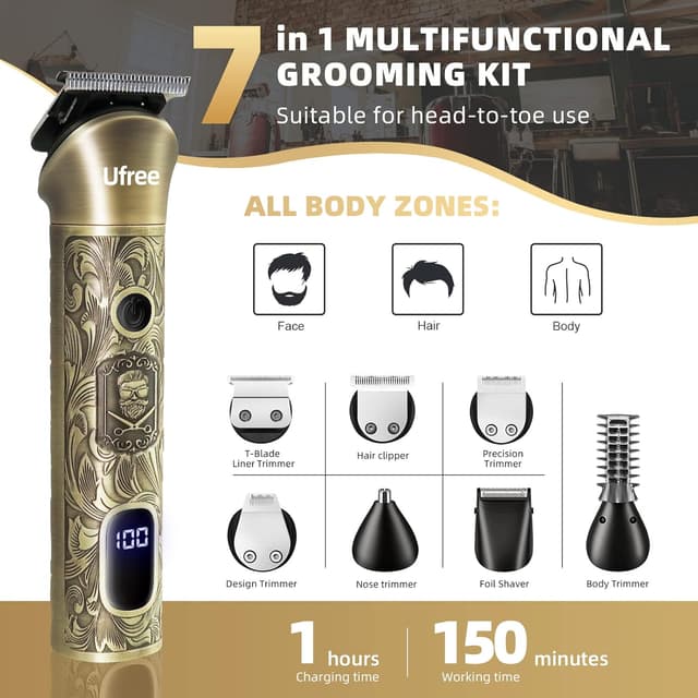 Thumbnail 2 de Ufree Beard Trimmer 6500RPM cordless kit