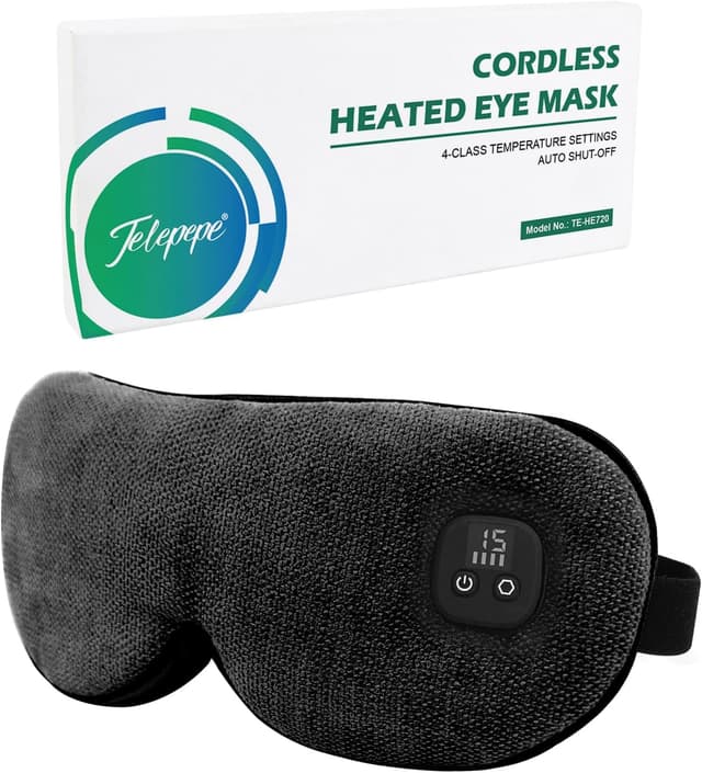 Detalle de Telepepe Heated Eye Mask (Cordless) with 4 Temperature Levels & Timer, Black