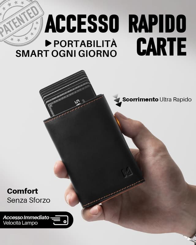 Detalle 2 de MYSHION Portafoglio Pop-Up da Uomo con tasca monete e protezione RFID (trifold con finestra ID)