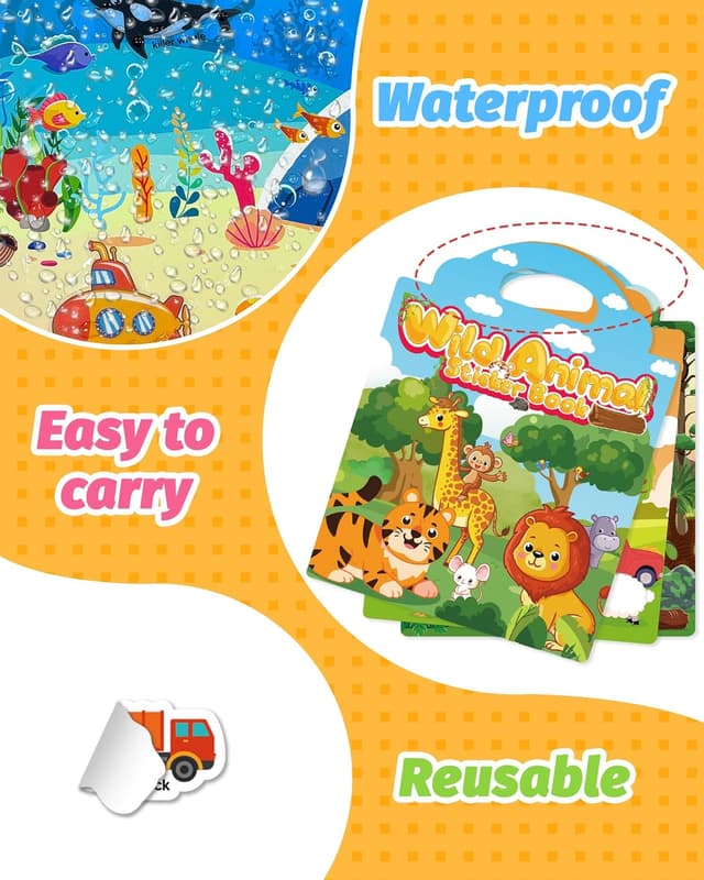 Thumbnail 5 de Walenced Reusable Sticker Book for Toddlers 🎨