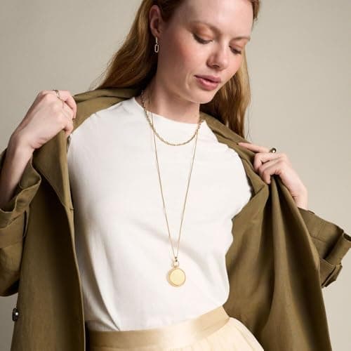 Detalle 2 de Fossil Collar redondo dorado en acero inoxidable