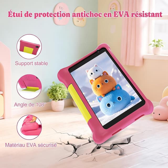 Thumbnail 4 de Vekoy Tablette Enfants 7 Pouces Android Rose