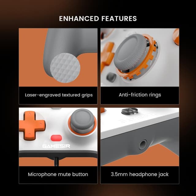 Detalle 2 de GameSir T7 Wired Controller for Xbox Series X|S, Xbox One & Windows 10/11 (Hall Effect) — White