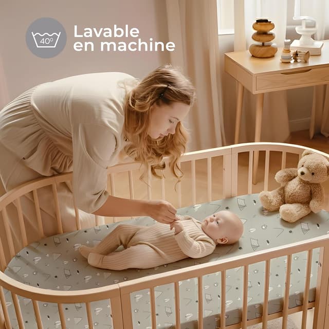 Thumbnail 6 de Dreamzie lot de 2 draps housse cododo 40x80 cm en coton Oeko-Tex